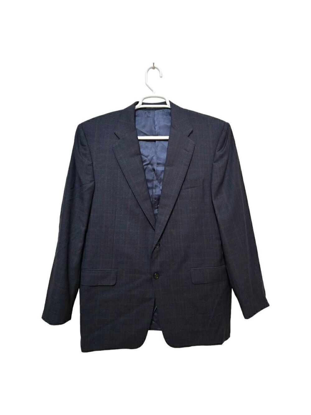 Hickey Freeman Vintage Madison Window Pane Gray Single Breasted Blazer Sz 42R